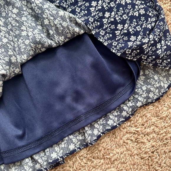 Lulus In The Rhythm Navy Blue Floral Print Off-The-Shoulder Mini Dress - Picture 11 of 11